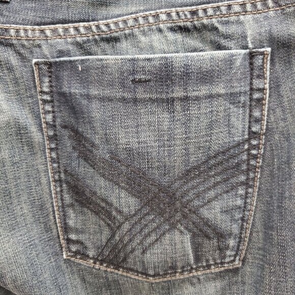 Kenneth Cole Select Men's Indigo Wash Distressed Straight Leg Jeans Size 36x32 - Picture 9 of 10